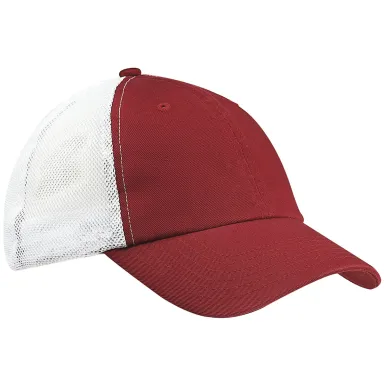 Big Accessories BA601 Washed Trucker Cap in Maroon/ white front view