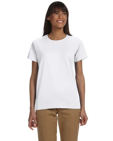 2000L Gildan Ladies' 6.1 oz. Ultra Cotton® T-Shir in White front view
