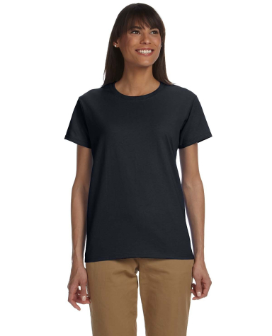 2000L Gildan Ladies' 6.1 oz. Ultra Cotton® T-Shir in Black front view