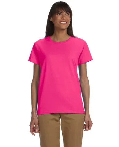 2000L Gildan Ladies' 6.1 oz. Ultra Cotton® T-Shir in Heliconia front view