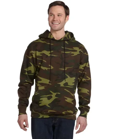 3969 Code V Camouflage Pullover Hooded Sweatshirt  GREEN WOODLAND front view