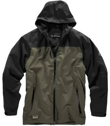 DRI DUCK 5335 Torrent Waterproof Jacket OLIVE BLACK front view
