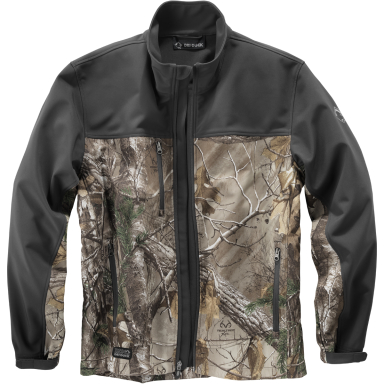 DRI DUCK 5350T Motion Soft Shell Jacket Tall Sizes REALTREE EXTRA front view