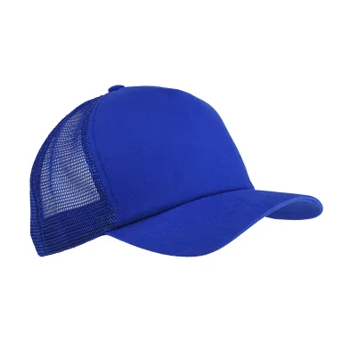 BX010 Big Accessories 5-Panel Twill Trucker Cap in Royal front view
