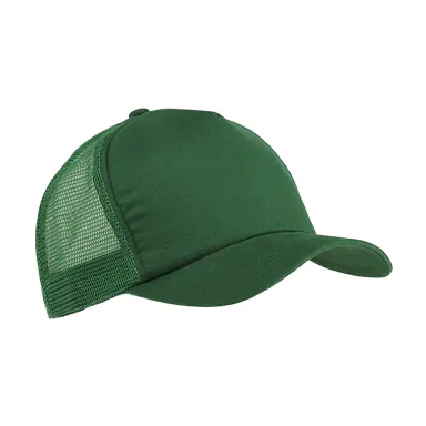 BX010 Big Accessories 5-Panel Twill Trucker Cap in Forest front view