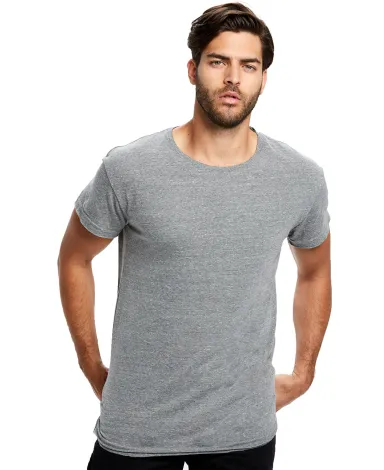 US Blanks US3400 Men's 4.9 oz. Triblend Skater Tee in Tri grey front view
