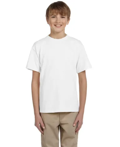 3931B Fruit of the Loom Youth 5.6 oz. Heavy Cotton WHITE front view