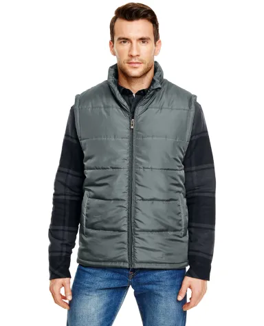 Burnside 8700 Puffer Vest in Charcoal front view