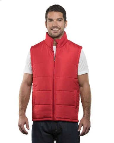 Burnside 8700 Puffer Vest in Red front view