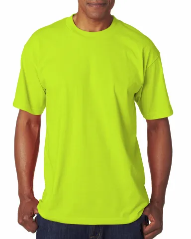 Bayside 1701 USA-Made 50/50 Short Sleeve T-Shirt in Lime green front view