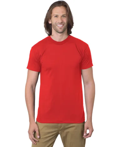 Bayside 1701 USA-Made 50/50 Short Sleeve T-Shirt in Red front view