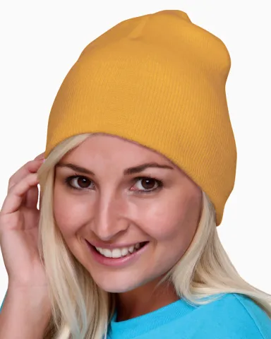 Bayside BA3810 Beanie in Gold front view