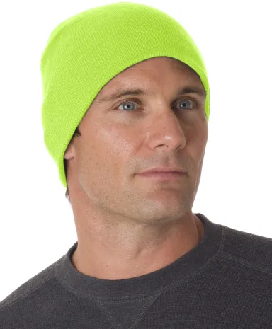 Bayside BA3810 Beanie in Lime green front view