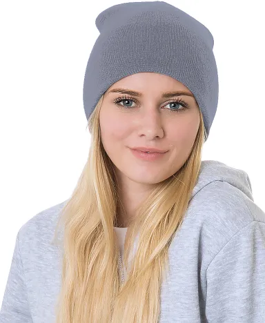 Bayside BA3810 Beanie in Graphite front view