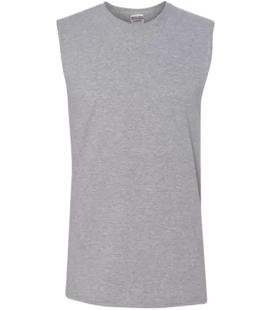 Jerzees 29SR Dri-Power Active Sleeveless 50/50 T-S ATHLETIC HEATHER front view