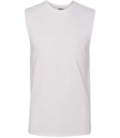 Jerzees 29SR Dri-Power Active Sleeveless 50/50 T-S WHITE front view