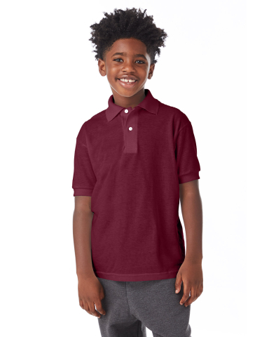 52 054Y Youth EcosmartÂ® Jersey Sport Shirt in Maroon front view