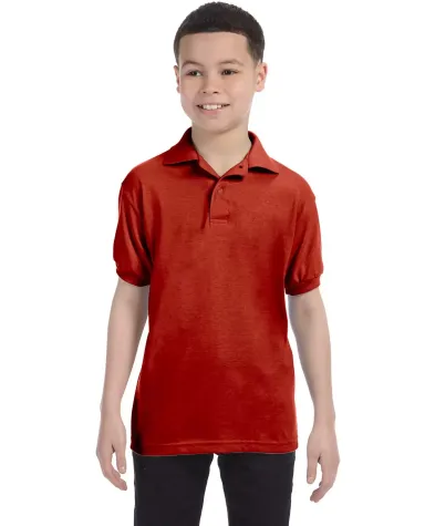 52 054Y Youth EcosmartÂ® Jersey Sport Shirt in Deep red front view