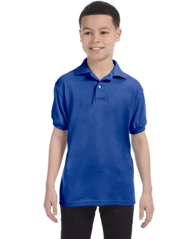 52 054Y Youth EcosmartÂ® Jersey Sport Shirt in Deep royal front view