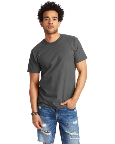 Hanes 518T Beefy-T Tall T-Shirt in Smoke gray front view