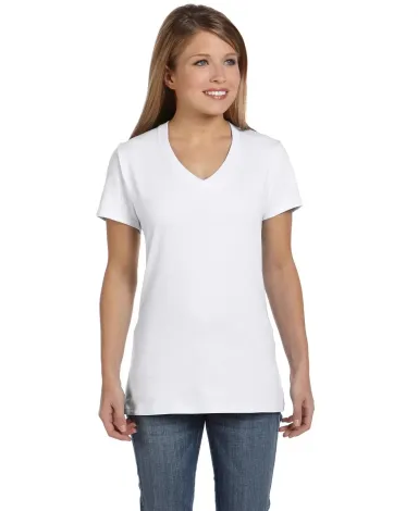 S04V Nano-T Women's V-Neck T-Shirt in White front view