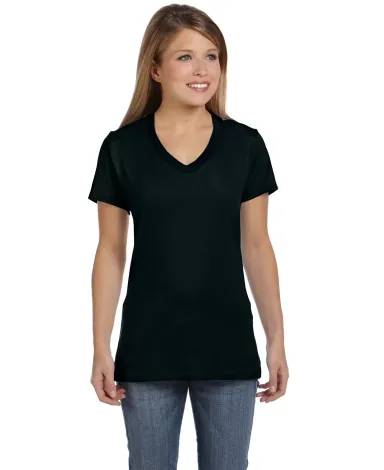 S04V Nano-T Women's V-Neck T-Shirt in Black front view