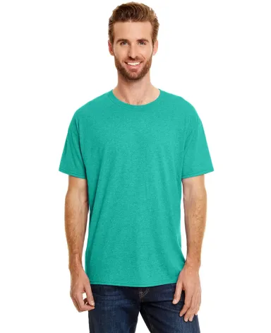 Hanes 42TB X-Temp Triblend T-Shirt with Fresh IQ o in Brzy green trbln front view