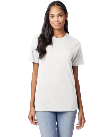 Hanes 42TB X-Temp Triblend T-Shirt with Fresh IQ o in Eco white front view
