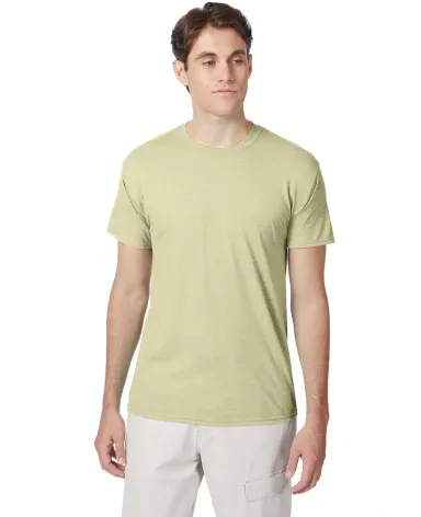 Hanes 42TB X-Temp Triblend T-Shirt with Fresh IQ o in Lemon mrngue hth front view