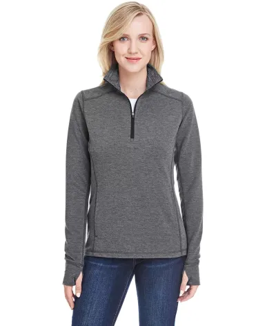 197 8433 Omega Stretch Terry Women's Quarter-Zip P CHARCOAL TRBLND front view