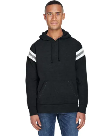 197 8847 Vintage Athletic Hooded Sweatshirt BLACK front view