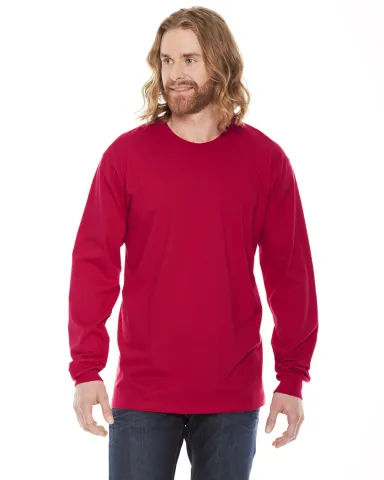 2007W Fine Jersey Long Sleeve T-Shirt in Red front view