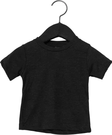 3413B Bella + Canvas Triblend Baby Short Sleeve Te in Solid blk trblnd front view