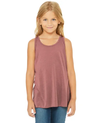 8800Y Bella + Canvas Youth Flowy RacerbackTank in Mauve front view
