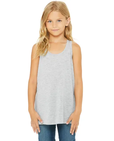 8800Y Bella + Canvas Youth Flowy RacerbackTank in Athletic heather front view