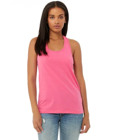 6008 Bella + Canvas Women's Jersey Racerback Tank in Charity pink front view