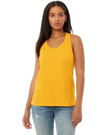 6008 Bella + Canvas Women's Jersey Racerback Tank in Gold front view