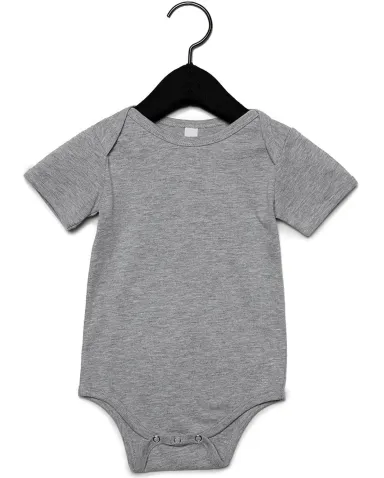 100B Bella + Canvas Baby Short Sleeve Onesie in Athletic heather front view