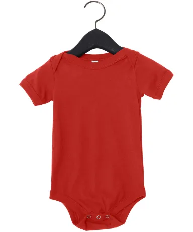 100B Bella + Canvas Baby Short Sleeve Onesie in Red front view