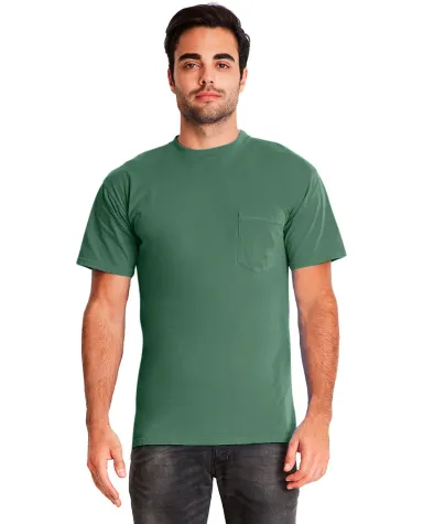 Next Level 7415 Inspired Dye Pocket Crew in Clover front view