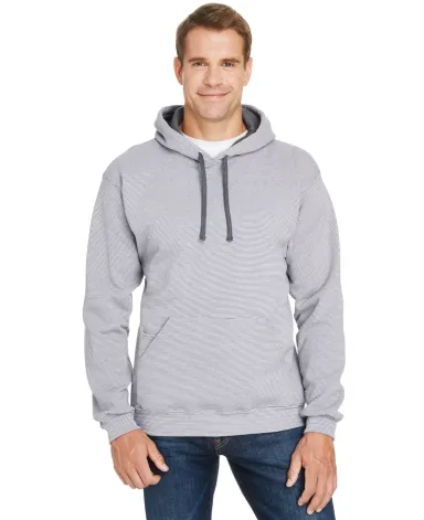 50 SF77R Sofspun® Microstripe Hooded Pullover Swe GREY STRIPE front view