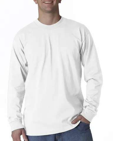 301 2955 Union-Made Long Sleeve T-Shirt in White front view
