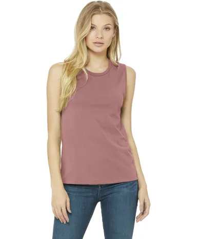 Women's Long Muscle Tank in Mauve front view