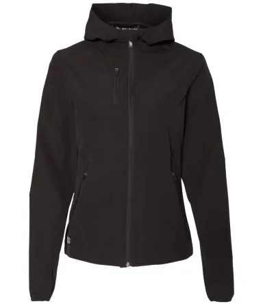 DRI DUCK 9411 Women's Ascent Hooded Soft Shell Jac BLACK front view