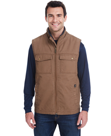 DRI DUCK 5068 Trek Vest in Field khaki front view