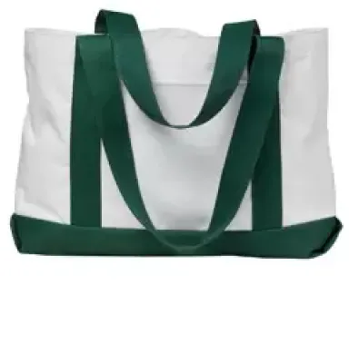 Liberty Bags 7002 P & O Cruiser Tote WHITE/ FOR GREEN front view