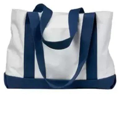 Liberty Bags 7002 P & O Cruiser Tote WHITE/ NAVY front view