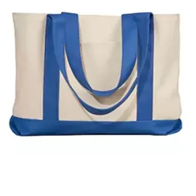 Liberty Bags 8869 11 Ounce Cotton Canvas Tote NATURAL/ ROYAL front view