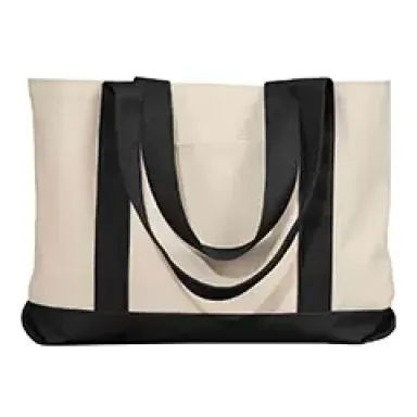 Liberty Bags 8869 11 Ounce Cotton Canvas Tote NATURAL/ BLACK front view