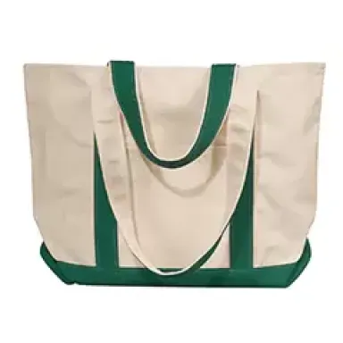 Liberty Bags 8871 16 Ounce Cotton Canvas Tote NATURAL/ FOR GRN front view